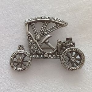 Vintage Silver Carriage Brooch